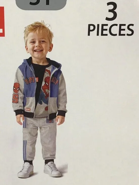 Marvel Spider-man Kids 3-piece Full Zip Lounge Set Size 3T - Picture 2 of 10